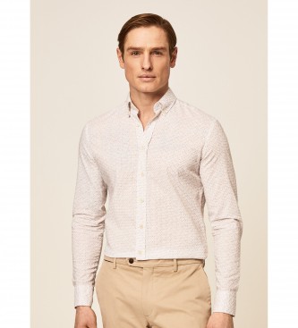 Hackett London Printed Shirt Fit Slim Slim white