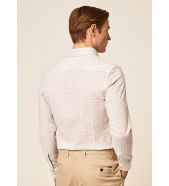 Hackett London Camisa Estampada Fit Slim blanco