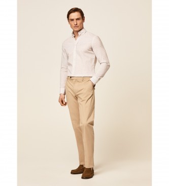 Hackett London Bedrucktes Hemd Fit Slim Slim wei