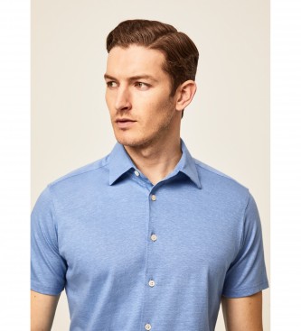 Hackett London Koszula o kroju slim w kolorze niebieskim