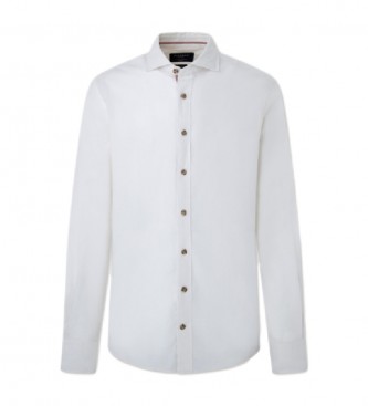 Hackett London Overhemd Flanel wit