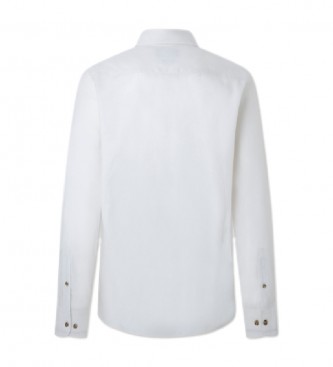 Hackett London Overhemd Flanel wit