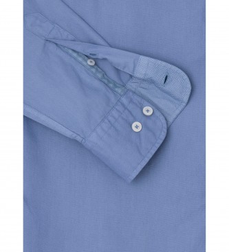 Hackett London Garment geverfd overhemd blauw