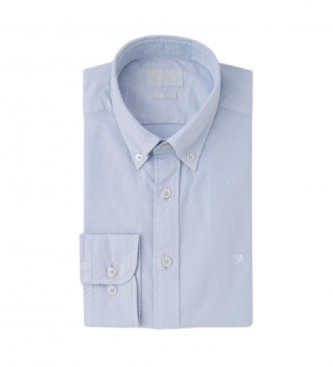 Hackett London Garment Dyed skjorta ljusbl