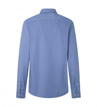 Hackett London Garment geverfd overhemd blauw