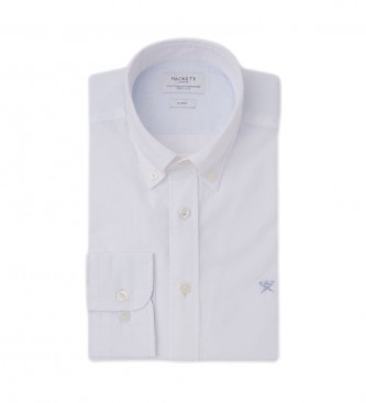 Hackett London Garment Dyed Hemd wei