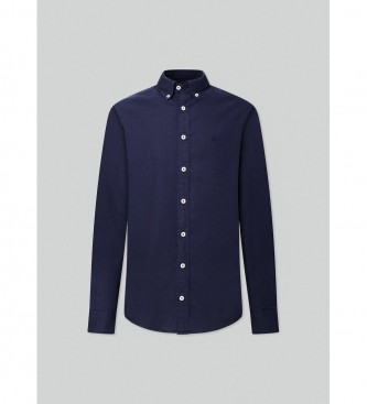 Hackett London Camisa azul-marinho tingida em pea