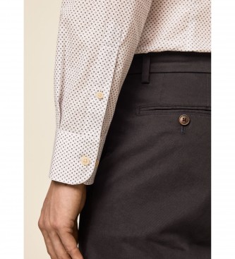 Hackett London Geometrisk skjorte hvid