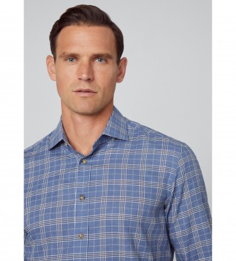 Hackett London Lys flannelskjorte bl