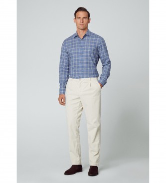 Hackett London Camicia in flanella leggera azzurra