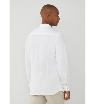 Hackett London Camisa de linho branca
