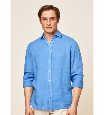 Hackett London Camisa Lino Fit azul