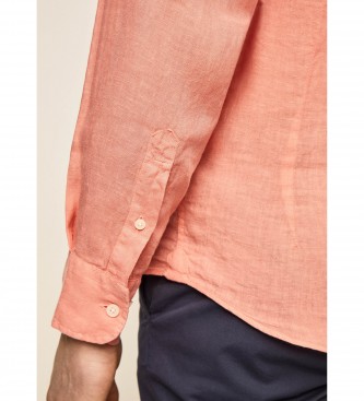 Hackett London Camicia in lino arancione