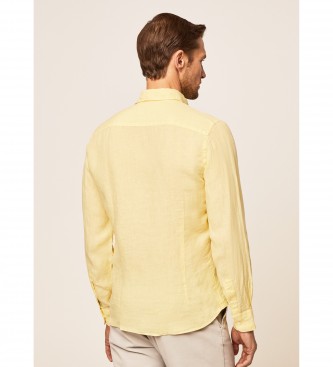 Hackett London Leinenhemd Slim Fit gelb