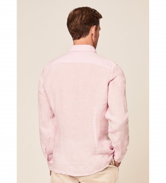 Hackett London Linen Fit Slim skjorte pink