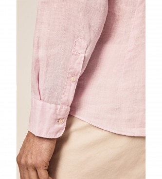 Hackett London Smal skjorta i linne rosa