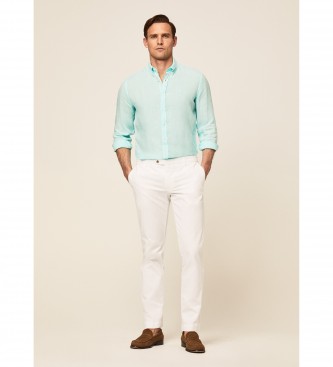 Hackett London Linen Fit Slim Fit Shirt turquoise