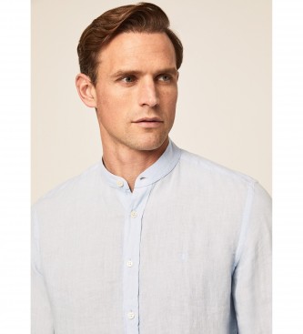 Hackett London Linen Shirt P Fit Slim Slim blue