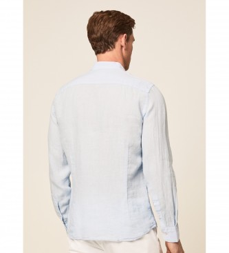 Hackett London Leinenhemd P Fit Slim Slim blau