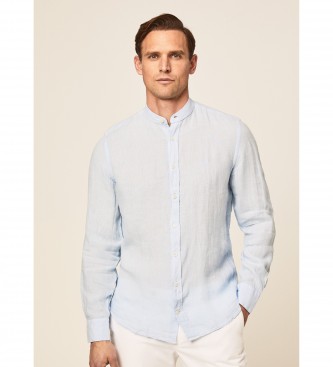 Hackett London Linen Shirt P Fit Slim Slim blue