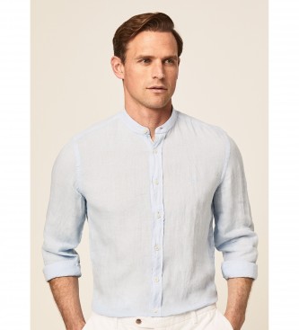 Hackett London Linne Skjorta P Fit Slim Slim bl