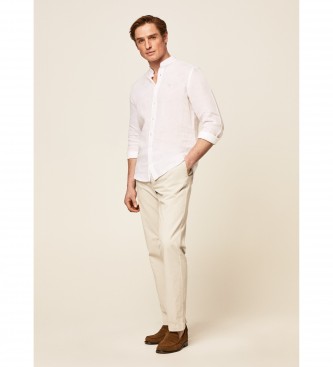 Hackett London Leinenhemd P Fit Slim wei