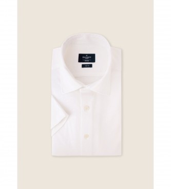 Hackett London Camisa Manga Corta Fit Slim blanco