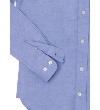 Hackett London Blauw Oxford overhemd