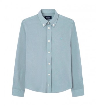 Hackett London Pique overhemd Regular Fit blauw