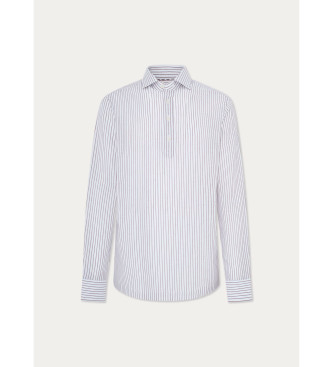 Hackett London Shirt Slubby Stripes white