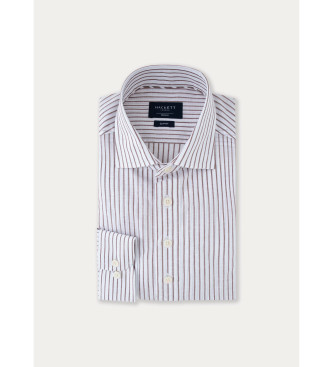 Hackett London Shirt Slubby Stripes white
