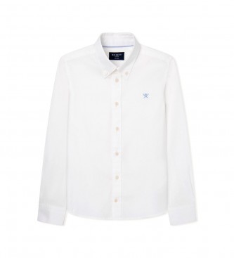 Hackett London Camisa Washed Oxford blanco
