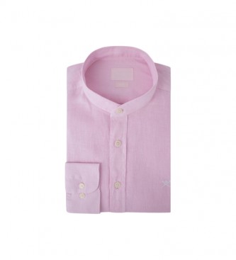 Hackett London Linen skjorte P Fit Slim Pink