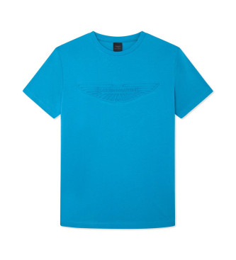 Hackett London Koszulka Am Emboss niebieska