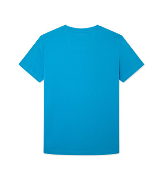 Hackett London Koszulka Am Emboss niebieska