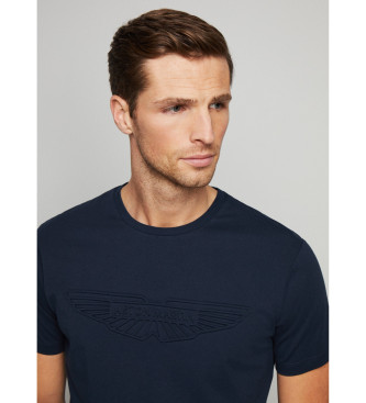 Hackett London T-shirt Am Emboss azul-marinho