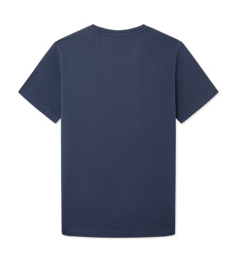 Hackett London T-shirt blu scuro con stampa in rilievo