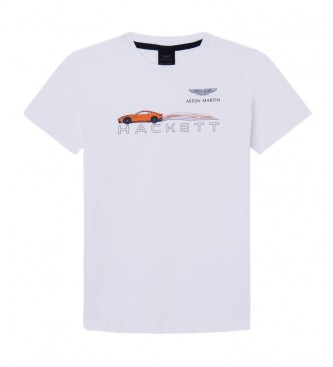 Hackett London T-shirt AMR Car Trail blanc