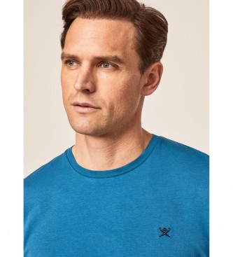 Hackett London T-shirt basic Logo ricamato blu