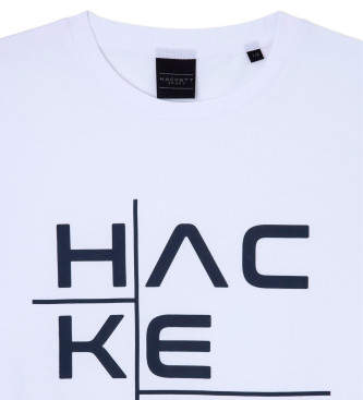 Hackett London T-shirt grfica catinica branca