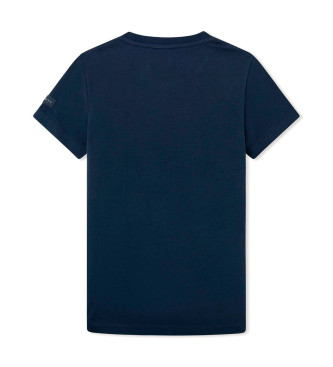 Hackett London Cationoc Grafik-T-Shirt navy
