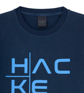 Hackett London T-shirt grafica Cationoc blu scuro