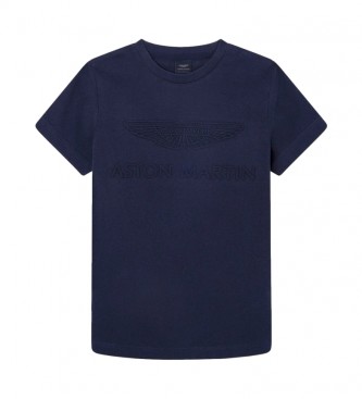 Hackett London T-shirt in rilievo blu scuro