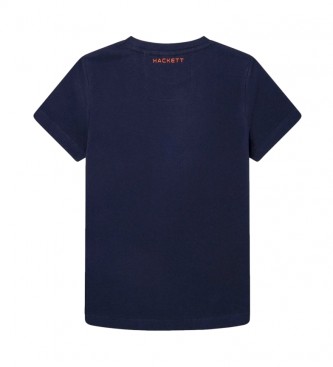 Hackett London T-shirt in rilievo blu scuro