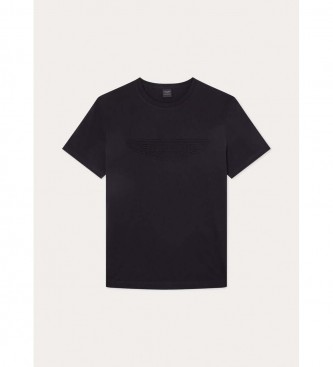 Hackett London Emboss-T-Shirt schwarz
