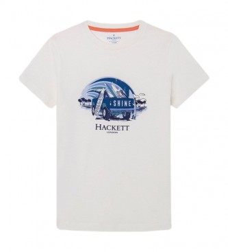 Hackett London Bedrucktes T-shirt 4X4 wei