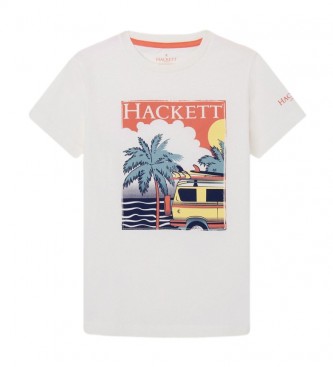 Hackett London T-shirt branca impressa