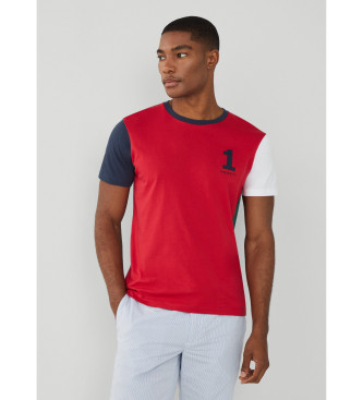 Hackett London T-shirt Heritage Multi czerwony