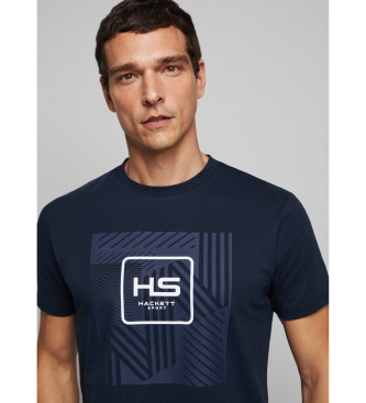 Hackett London Koszulka z grafiką Hs granatowa