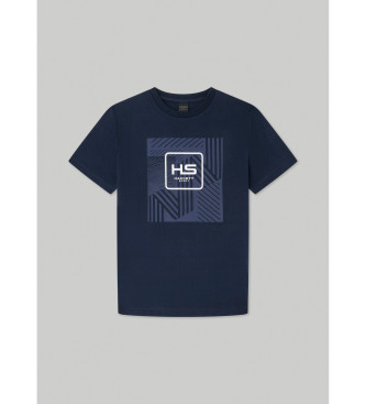 Hackett London T-shirt grafica Navy Hs
